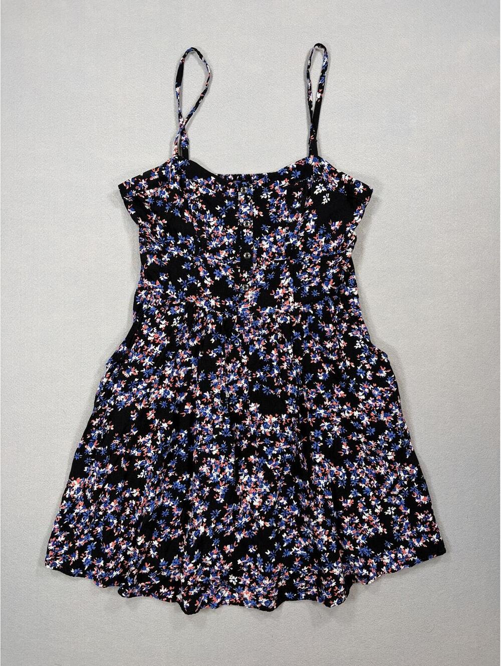Express Floral Button Front Cami Mini Dress Size S Fit and Flare Skater Sundress